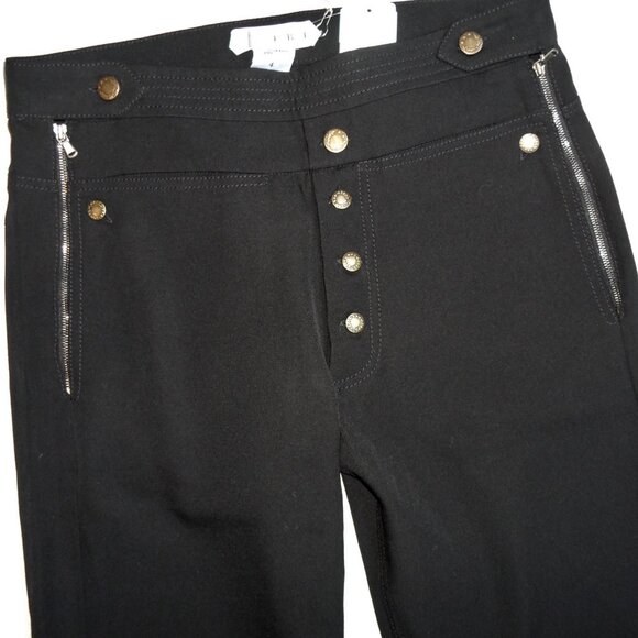 NWT$995 TRE by Natalie Ratabesi Straight Leg Wool Pants Button Zip Trousers Sz 4 - Picture 1 of 13